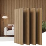 Wood Slatwall Acoustic Wall Panels, 4 Pack 47.2" x 23.6"Cover 31ft², Echo Absorption, Noise Reduction, Easy DIY Install