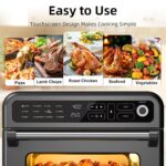 Electactic Air Fryer & Toaster Oven 25 QT, 12-in-1 functions, Air Fry, Broil, Keep Warm, Bake, Defrost, Ouchscreen Contr