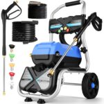 Hidrolavadora Eléctrica Steupoek YG0013_BL2_1 5000 PSI 4GPM Azul Manguera 23 Pies y Ruedas 8 Pulgadas