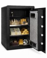 Steel Safe Box, 3.5 Cubic Feet Security Safe with Digital Keypad, Removable Shelf, Alarm System, Protect Cash, Gold, Jew