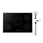 VEVOR Induction Cooktop 30inch 5 Burners Built-in Electric Stove 220V 9200W, Induction Burner for Kitchen, with 9 Power