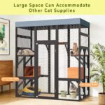 Catio KEIKI MM00590 62.6 Pulgadas Negro Techo Impermeable Madera Sólida Malla Metálica Galvanizada