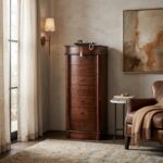 Armario Joyero Hives Honey Noel 9041-056 con Espejo Abatible 7 Cajones y Cerradura Color Walnut