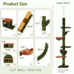 Torre para Gatos Homiflex MAHflejNm6w de Piso a Techo Altura Ajustable 86.6 a 104.3 Pulgadas 17 en 1 Madera de Ingenierí