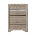 Cómoda Global Furniture USA Seville Natural con 5 Cajones Acabado Natural 16.61 x 34.21 x 51.34 pulgadas