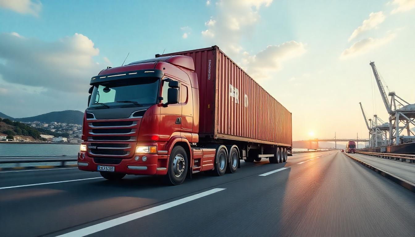 un contenedor de carga llegando a un puerto internacional Tema:Cómo expandir tu negocio a nuevos mercados internacionales de manera exitosa